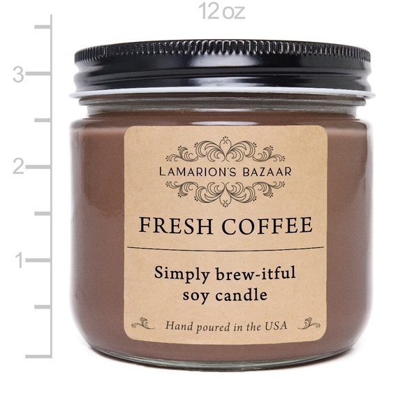 FRESH COFFEE - Freshly Brewed Coffee Scented Candle -100% soy- Made to Order - Picture 2 of 3